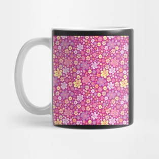 PINK PURPLE YELLOW VINTAGE FLORAL RETRO FUN 00S 90S Mug